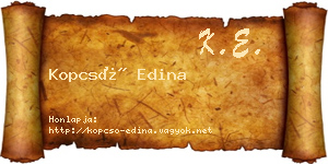 Kopcsó Edina névjegykártya