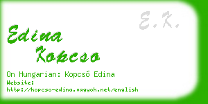 edina kopcso business card